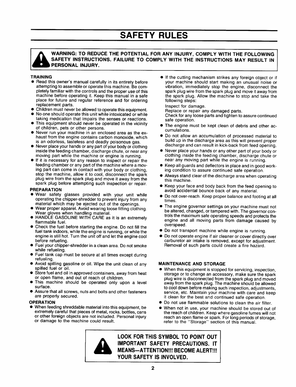 Safety rules | Sears 770-7387F 247.78089 User Manual | Page 2 / 24