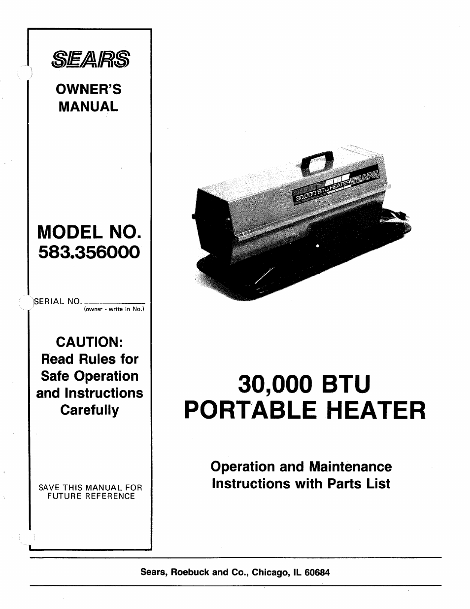 Sears 583.356 User Manual | 16 pages