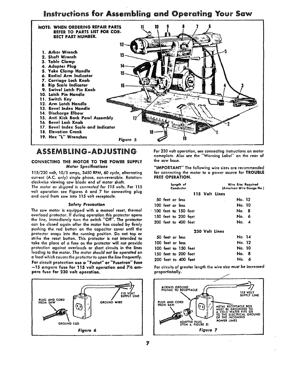 Assemblimg-adjusting | Sears 113.29003 User Manual | Page 7 / 16