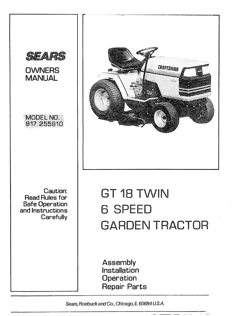 Sears 917.25591 User Manual | 48 pages