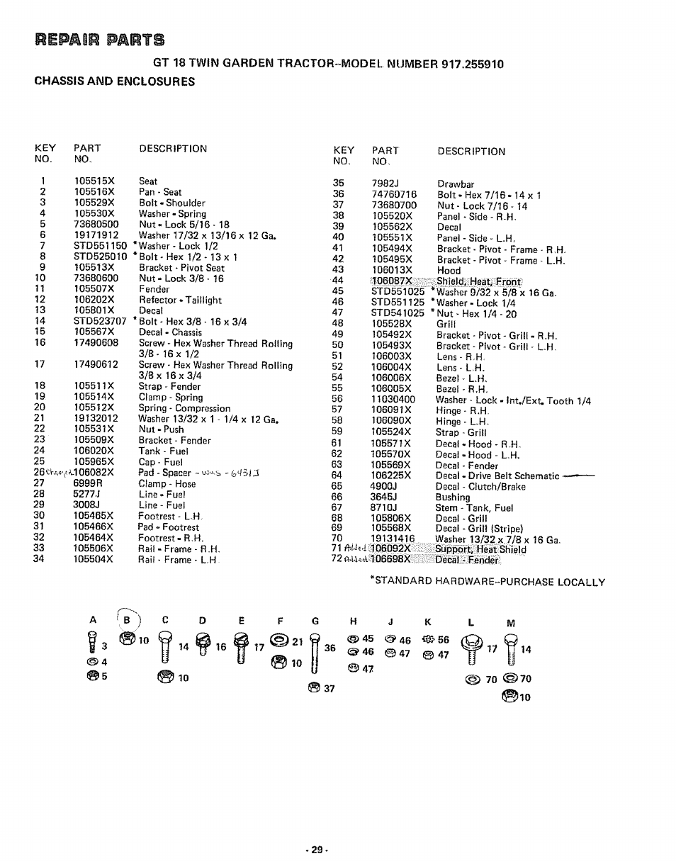 Repair, Parts | Sears 917.25591 User Manual | Page 29 / 48
