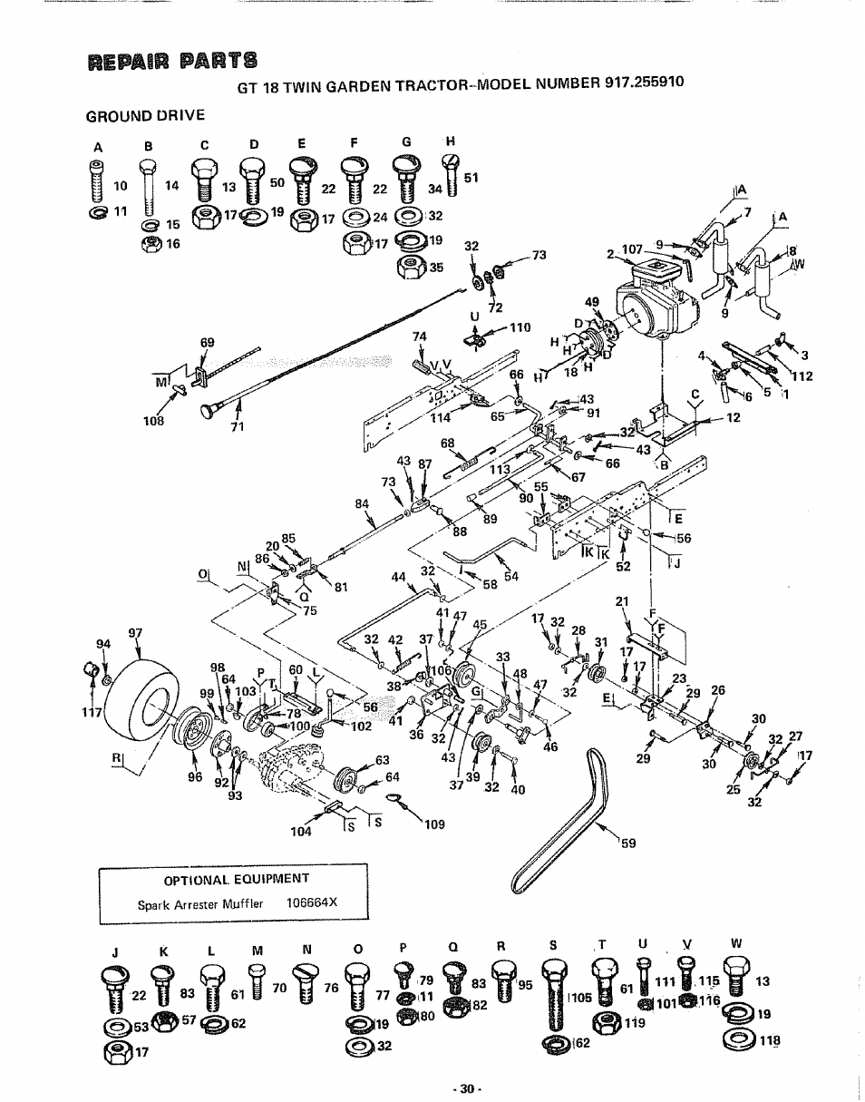 Repair parts | Sears 917.25591 User Manual | Page 30 / 48