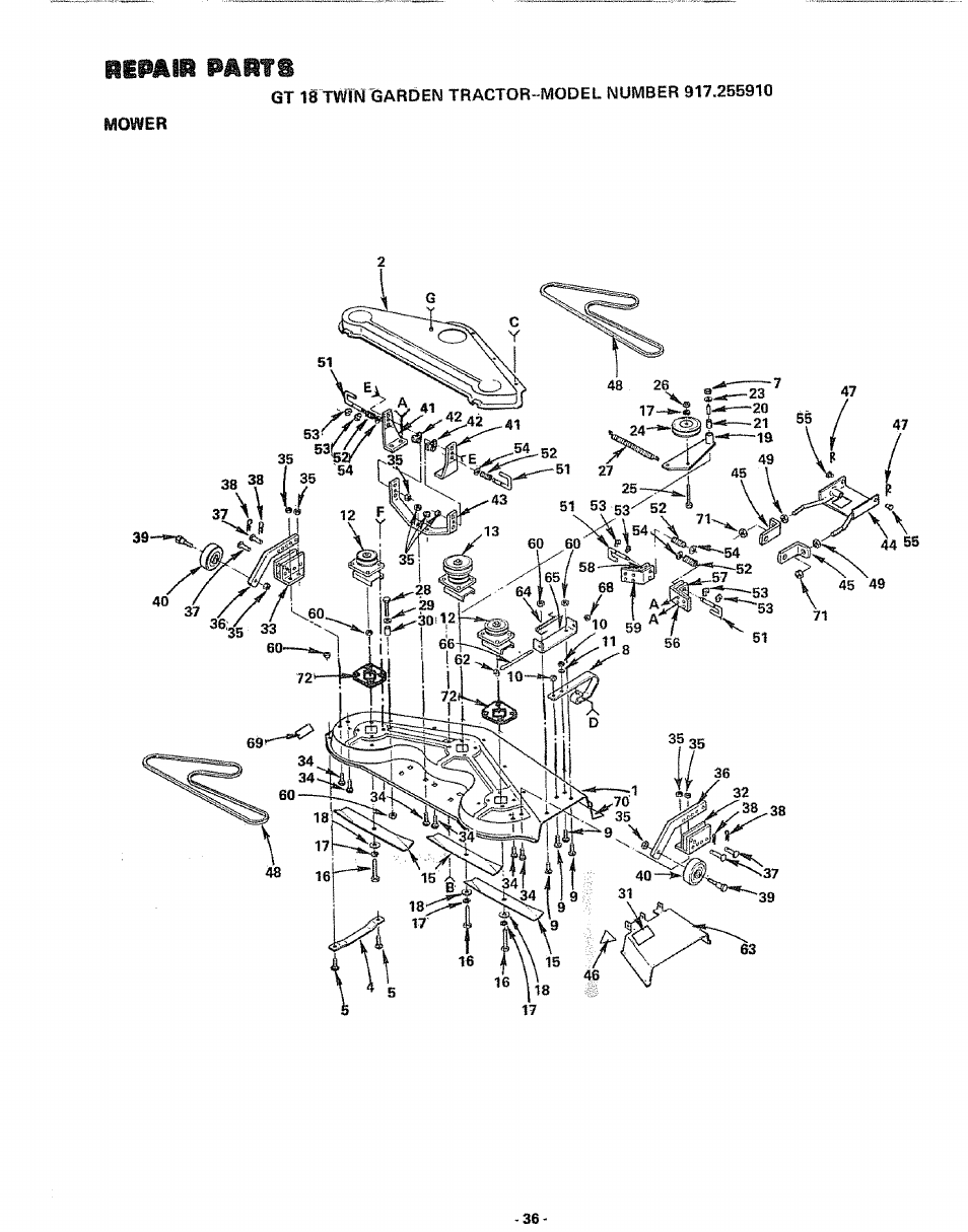 Remui parts | Sears 917.25591 User Manual | Page 36 / 48