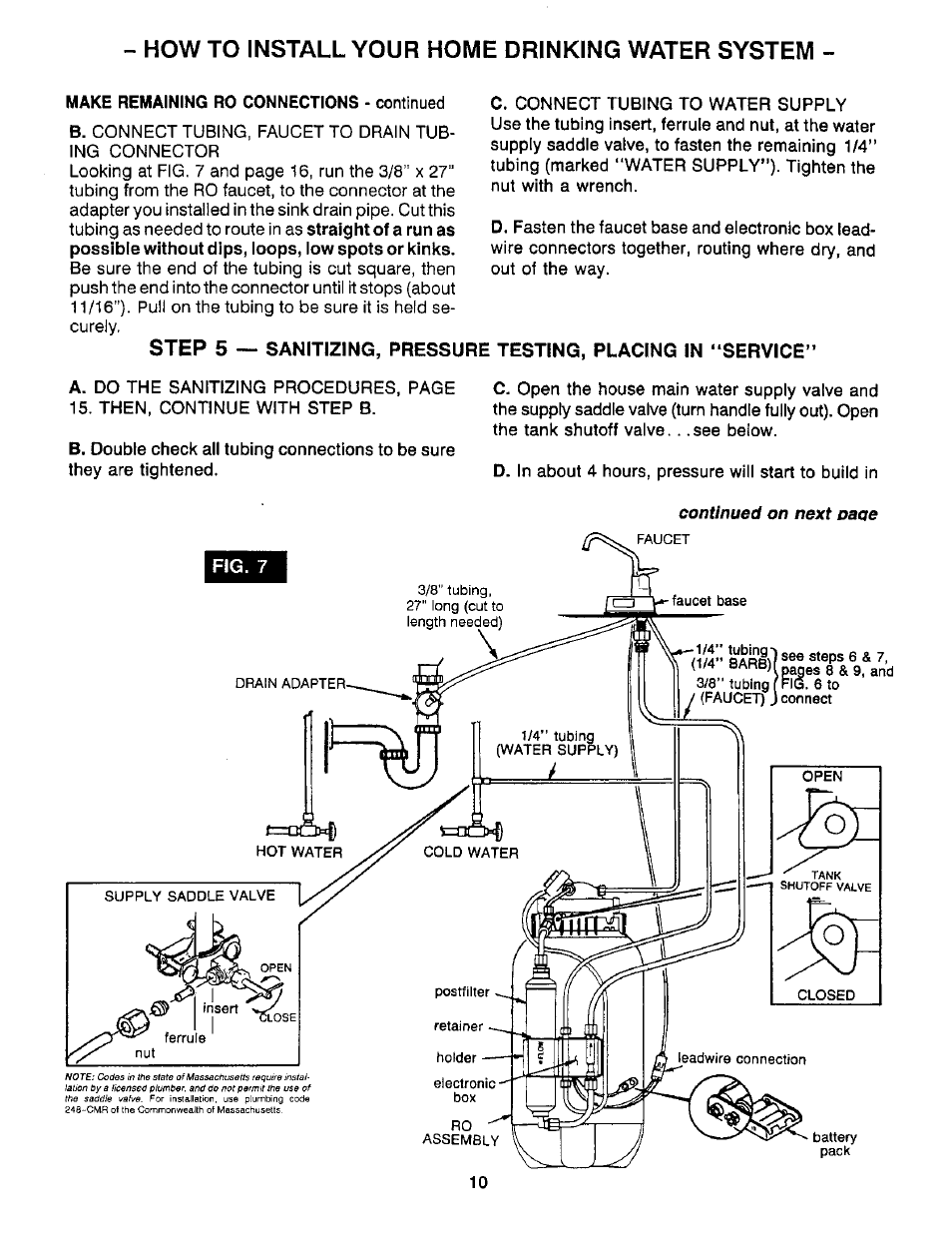 How to install your home drinking water system, Step 5 | Sears WaterWorks RO 2000 User Manual | Page 10 / 20
