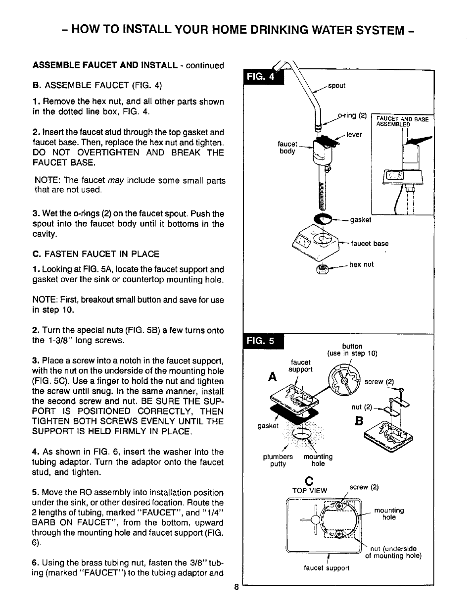 How to install your home drinking water system | Sears WaterWorks RO 2000 User Manual | Page 8 / 20