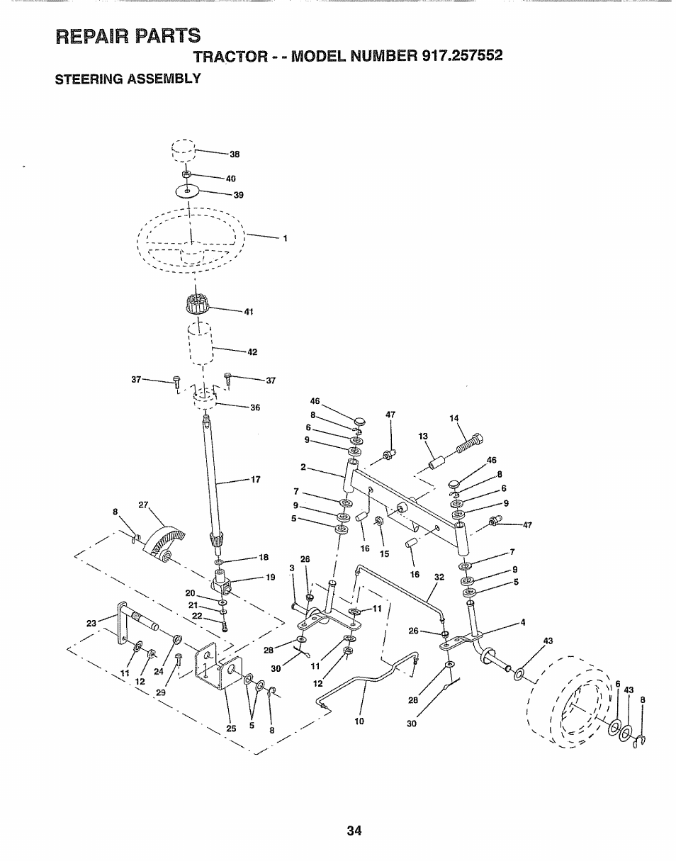 Repair parts | Sears 917.257552 User Manual | Page 34 / 56
