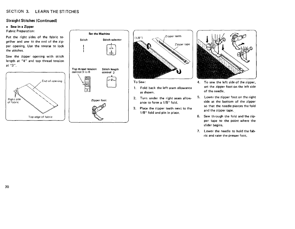 Straight stitches (continued), L_. cl, Nsi 0 | Sears KENMORE 385. 12708 User Manual | Page 21 / 45