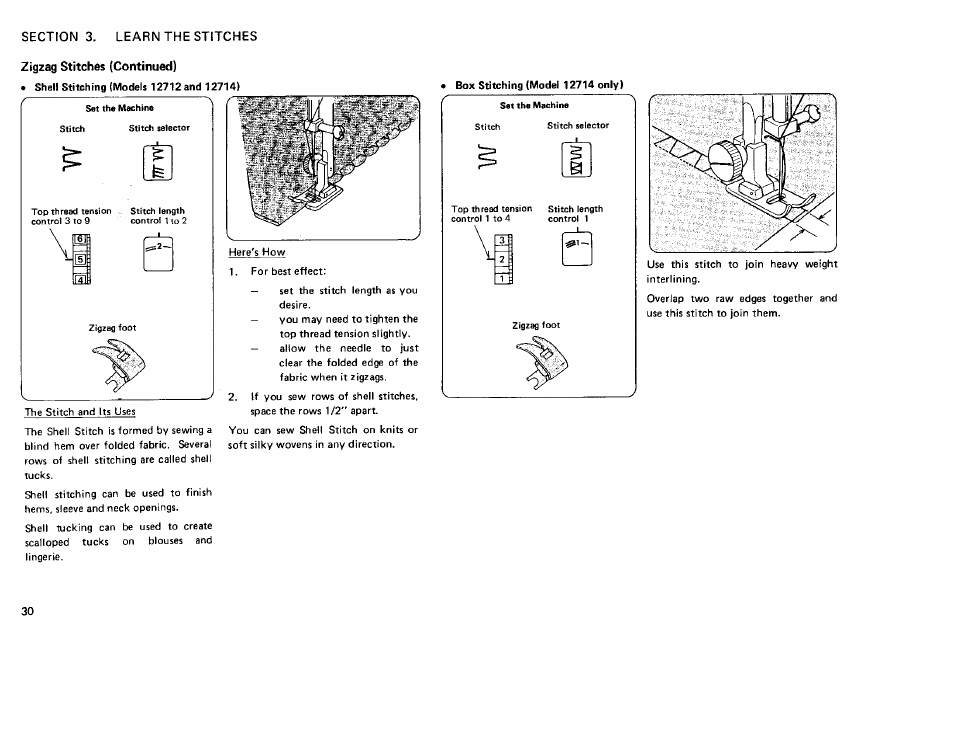 Zigzag stitches (continued) | Sears KENMORE 385. 12708 User Manual | Page 31 / 45