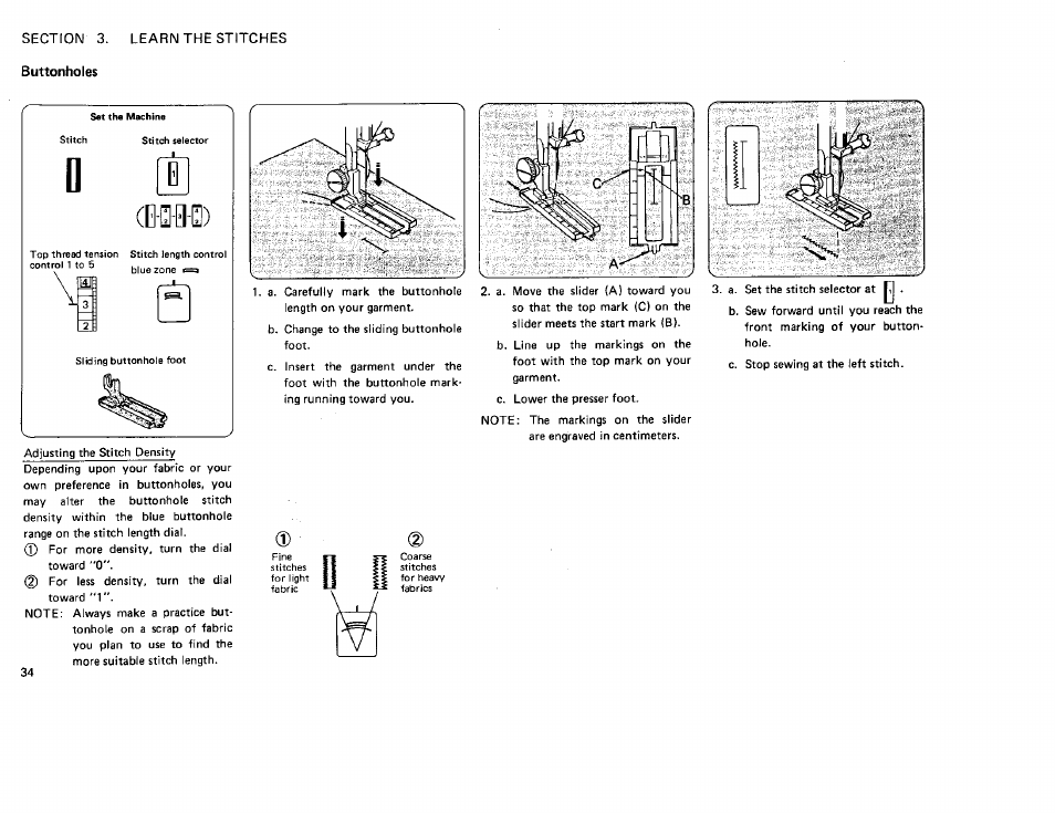 Buttonholes | Sears KENMORE 385. 12708 User Manual | Page 35 / 45