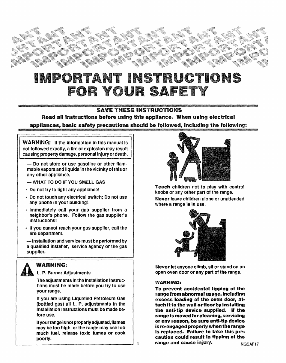 Mpomam inst^yotions, For your safety, Inst^yotions | Sears 36725 User Manual | Page 2 / 24