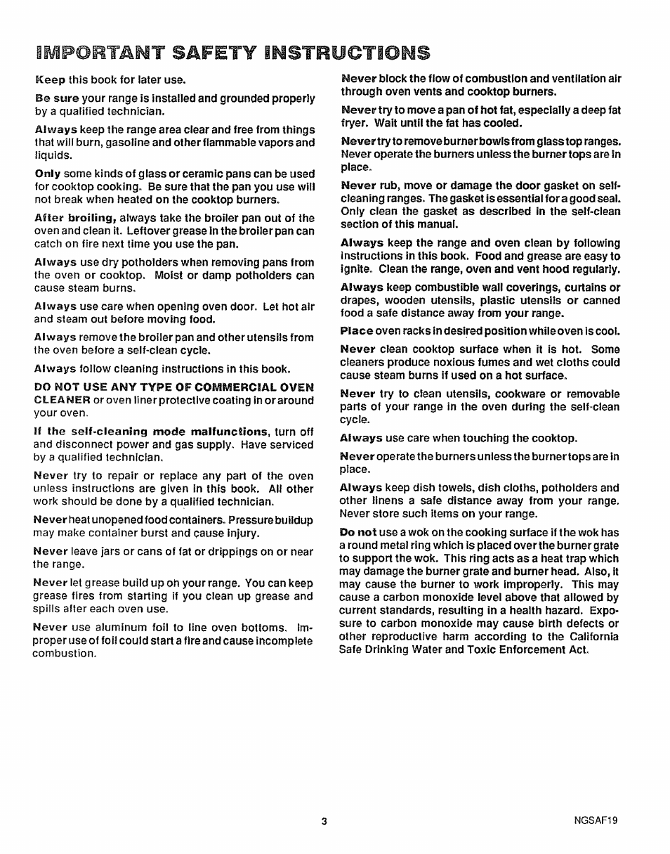 Important safety instryotions | Sears 36725 User Manual | Page 4 / 24
