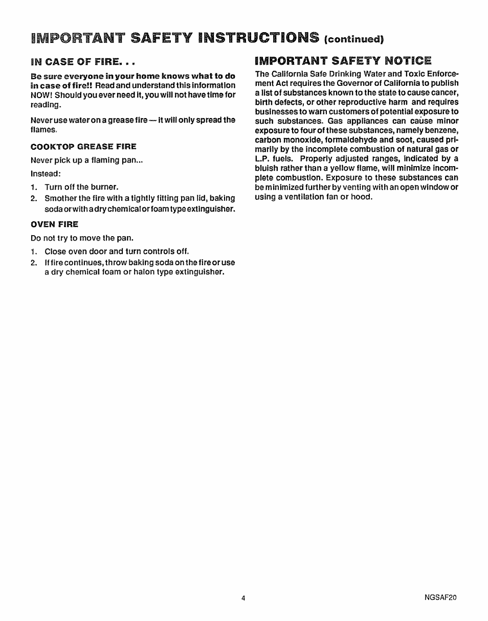 Important safety instructions (contibiyedl, Importai^t safety notice | Sears 36725 User Manual | Page 5 / 24