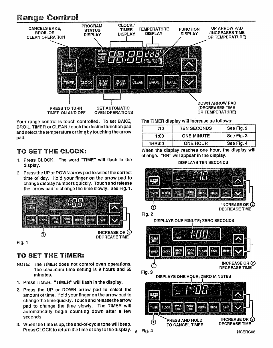 C©ntr®i, To set the clocics, To set the timerl | I..... i | Sears 36725 User Manual | Page 7 / 24