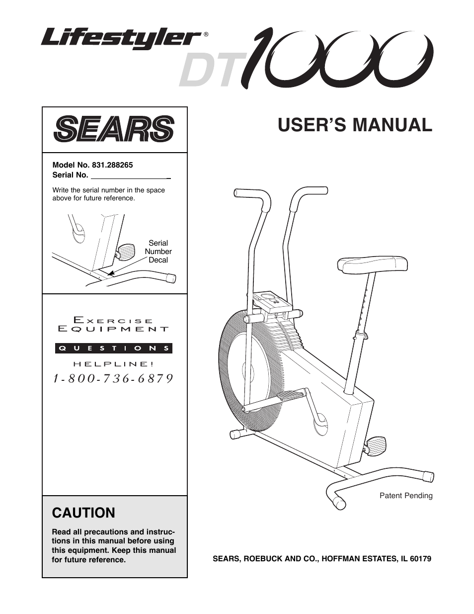 Sears 831.288265 User Manual | 12 pages