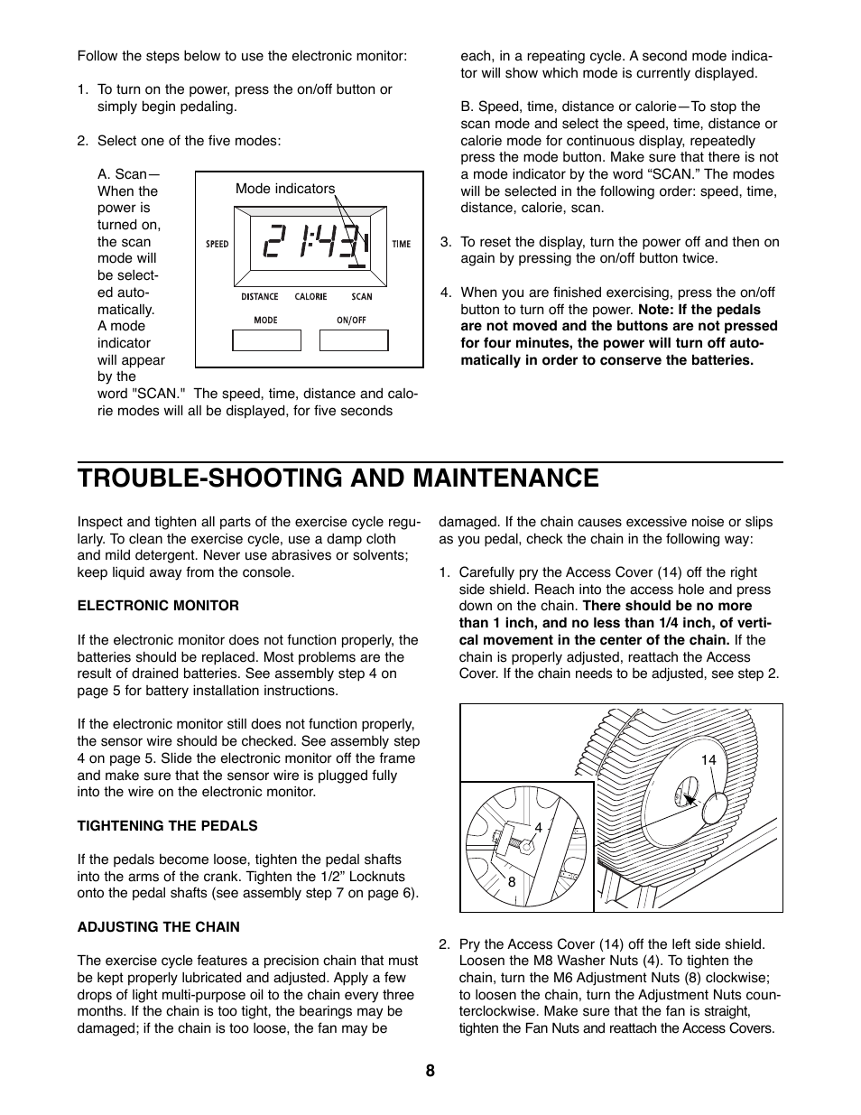 Trouble-shooting and maintenance | Sears 831.288265 User Manual | Page 8 / 12