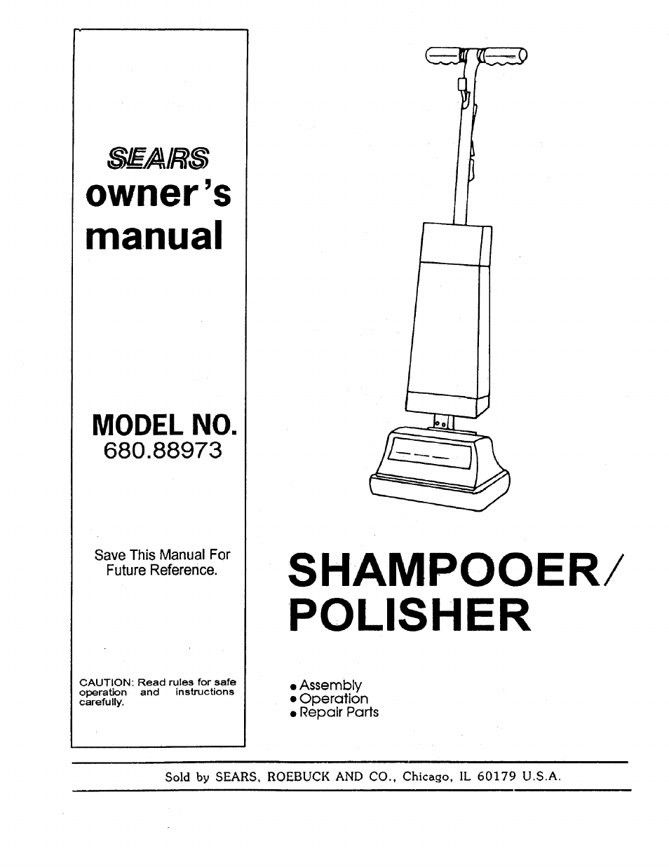 Sears 680.88973 User Manual | 12 pages