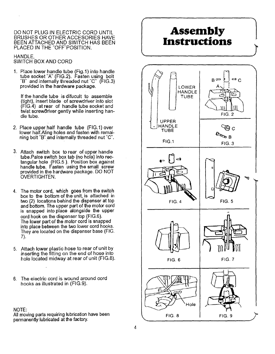 Assembly instructions | Sears 680.88973 User Manual | Page 4 / 12