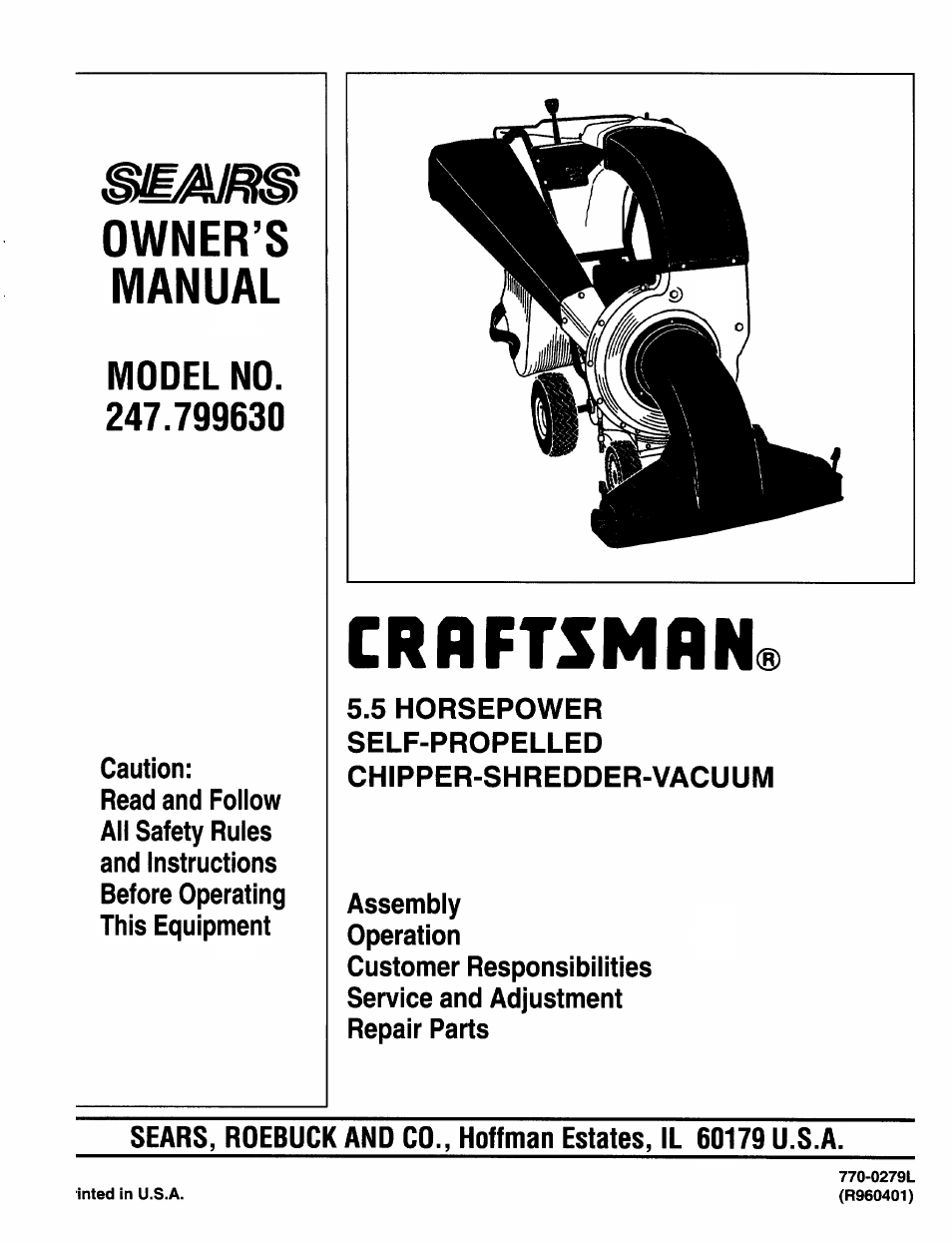 Sears 247.79963 User Manual | 52 pages