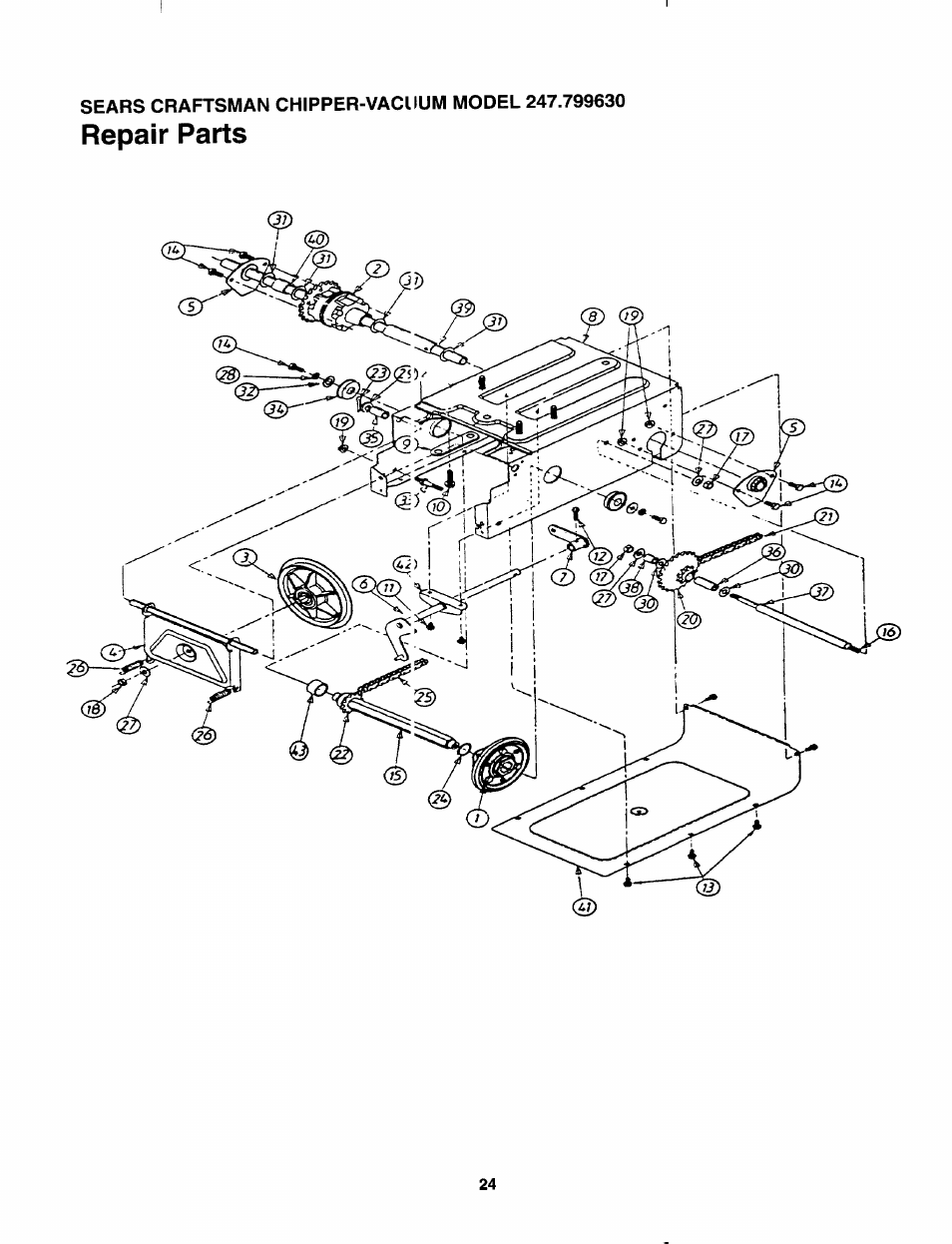 Repair parts | Sears 247.79963 User Manual | Page 24 / 52