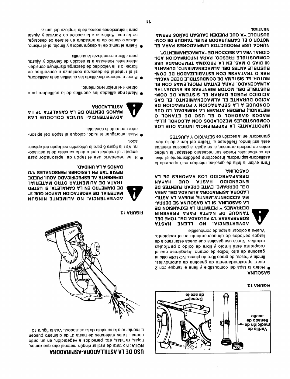 Uso de la astilladora-aspiradora | Sears 247.79963 User Manual | Page 42 / 52
