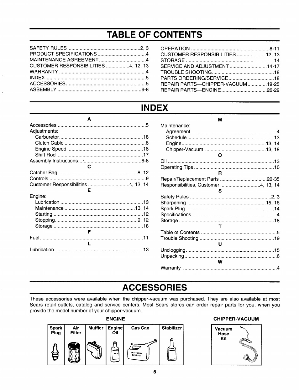 Sears 247.79963 User Manual | Page 5 / 52