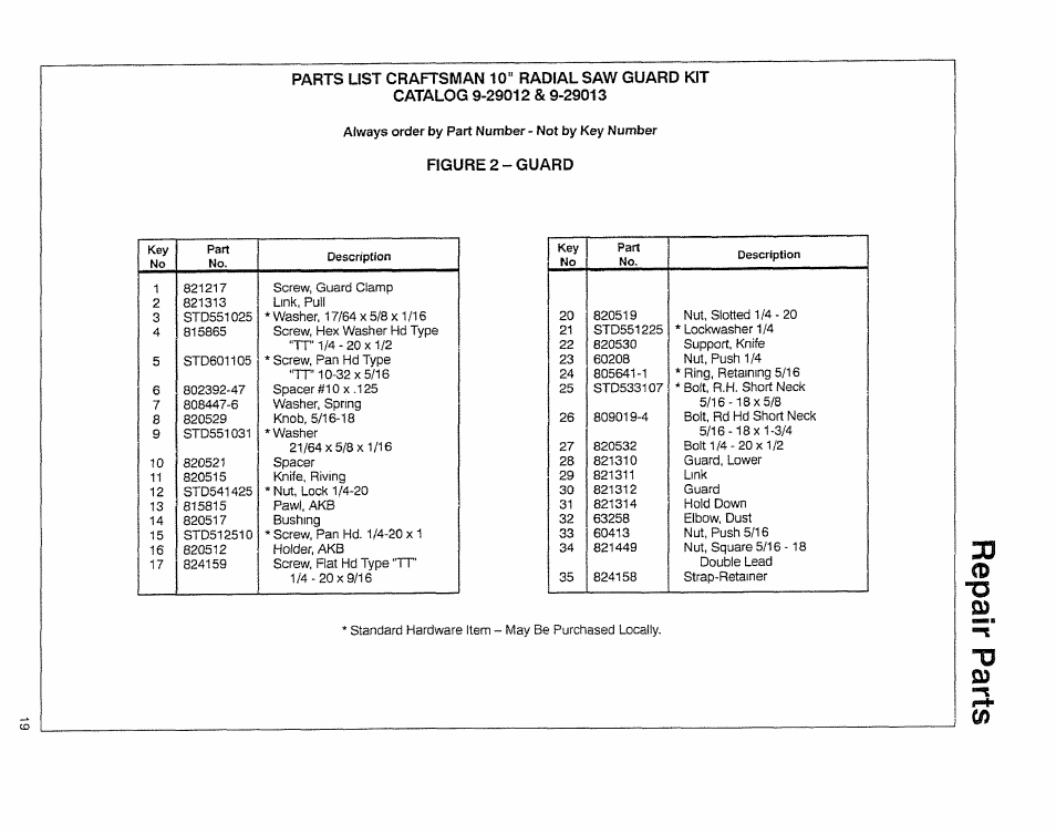 Sears 9-29012 User Manual | Page 19 / 20