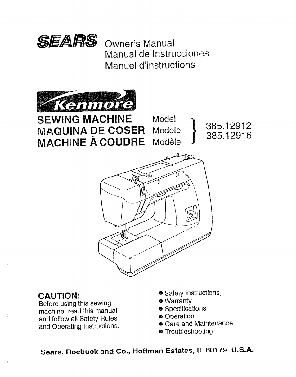 Sears 385.12912 User Manual | 79 pages