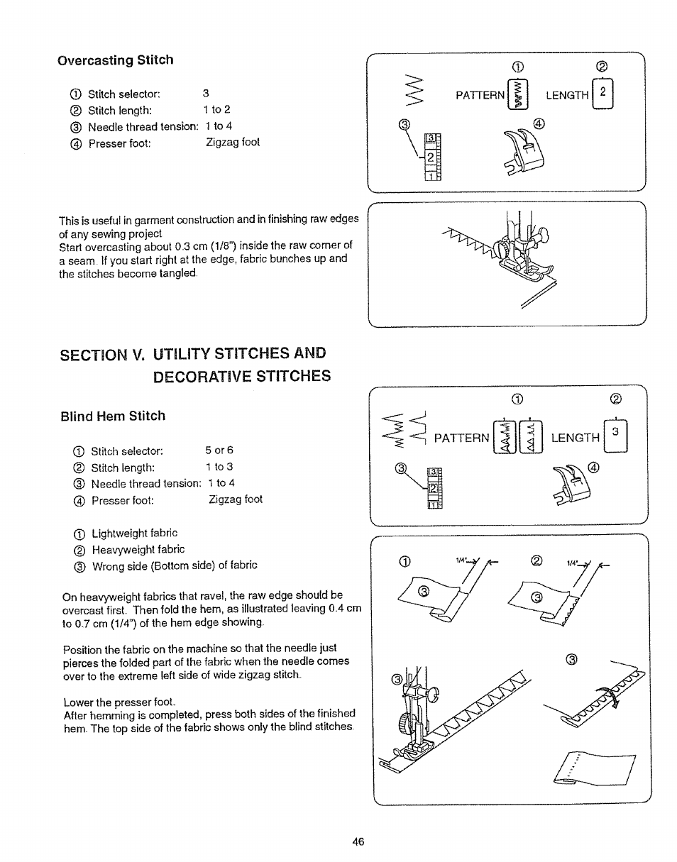 Blind hem stitch, A length | Sears 385.12912 User Manual | Page 54 / 79