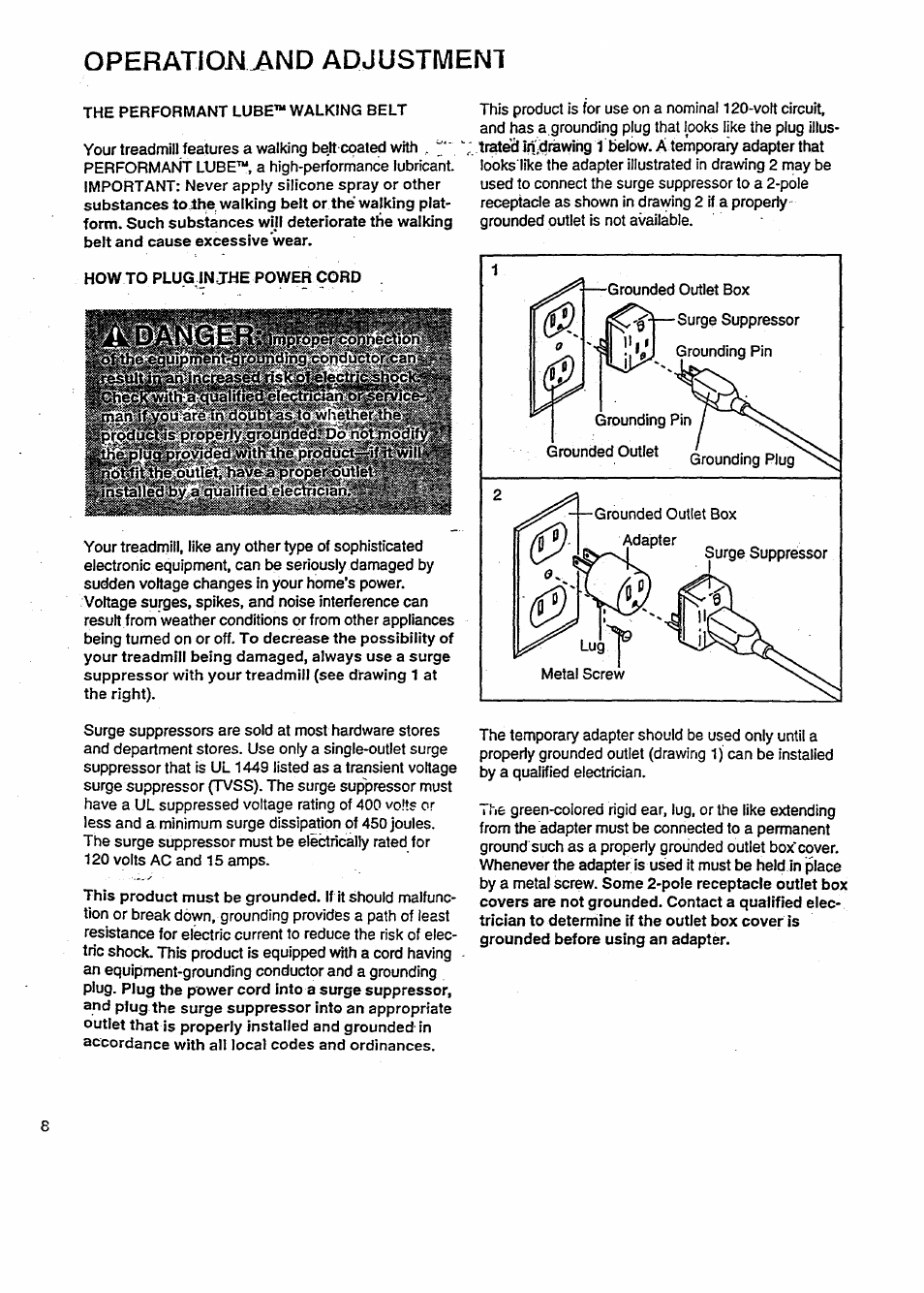Operationjvnd adjustment | Sears QUICK GRIP PULSE 831.29788 User Manual | Page 8 / 20