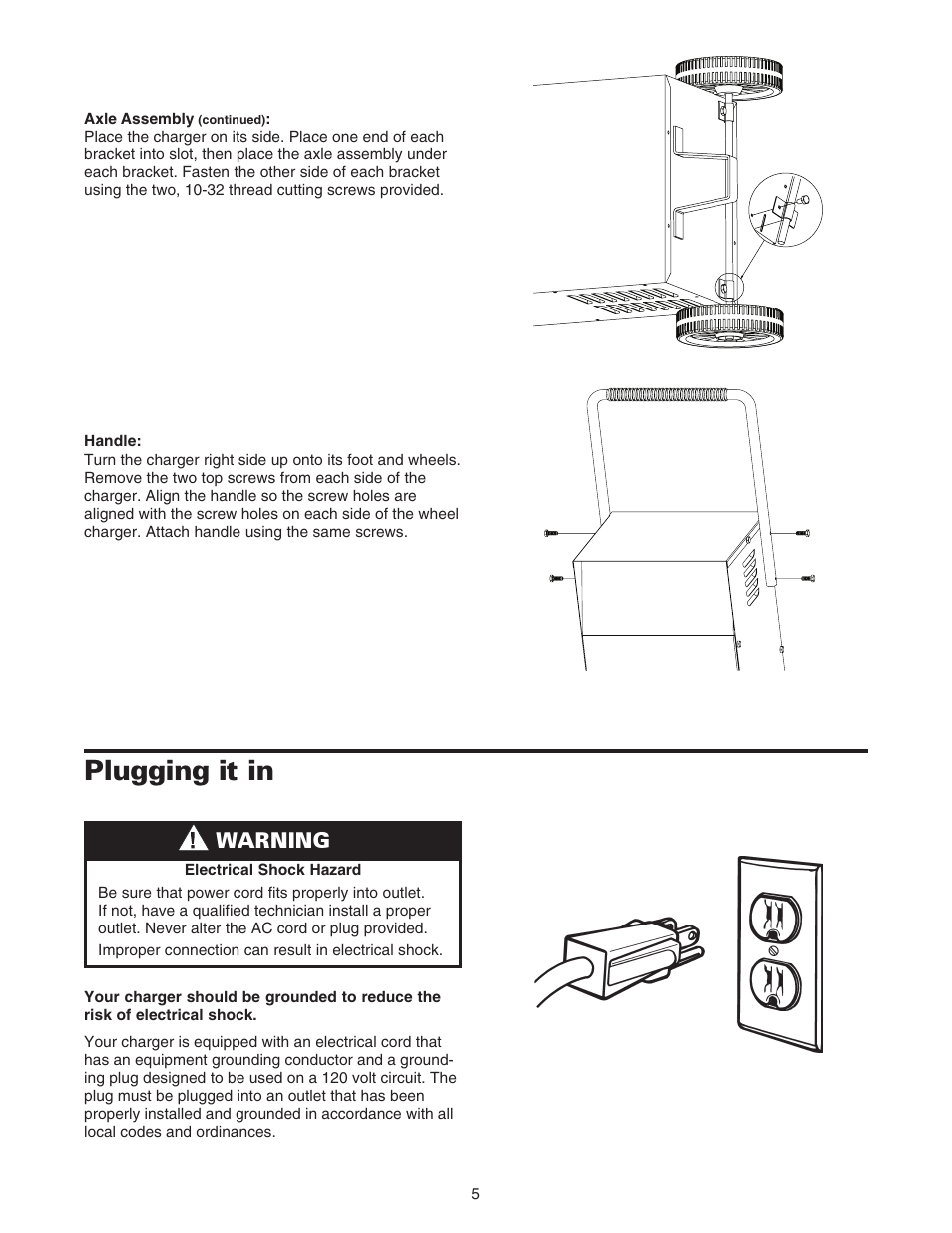 Plugging it in, Warning | Sears 200.71233 User Manual | Page 6 / 15