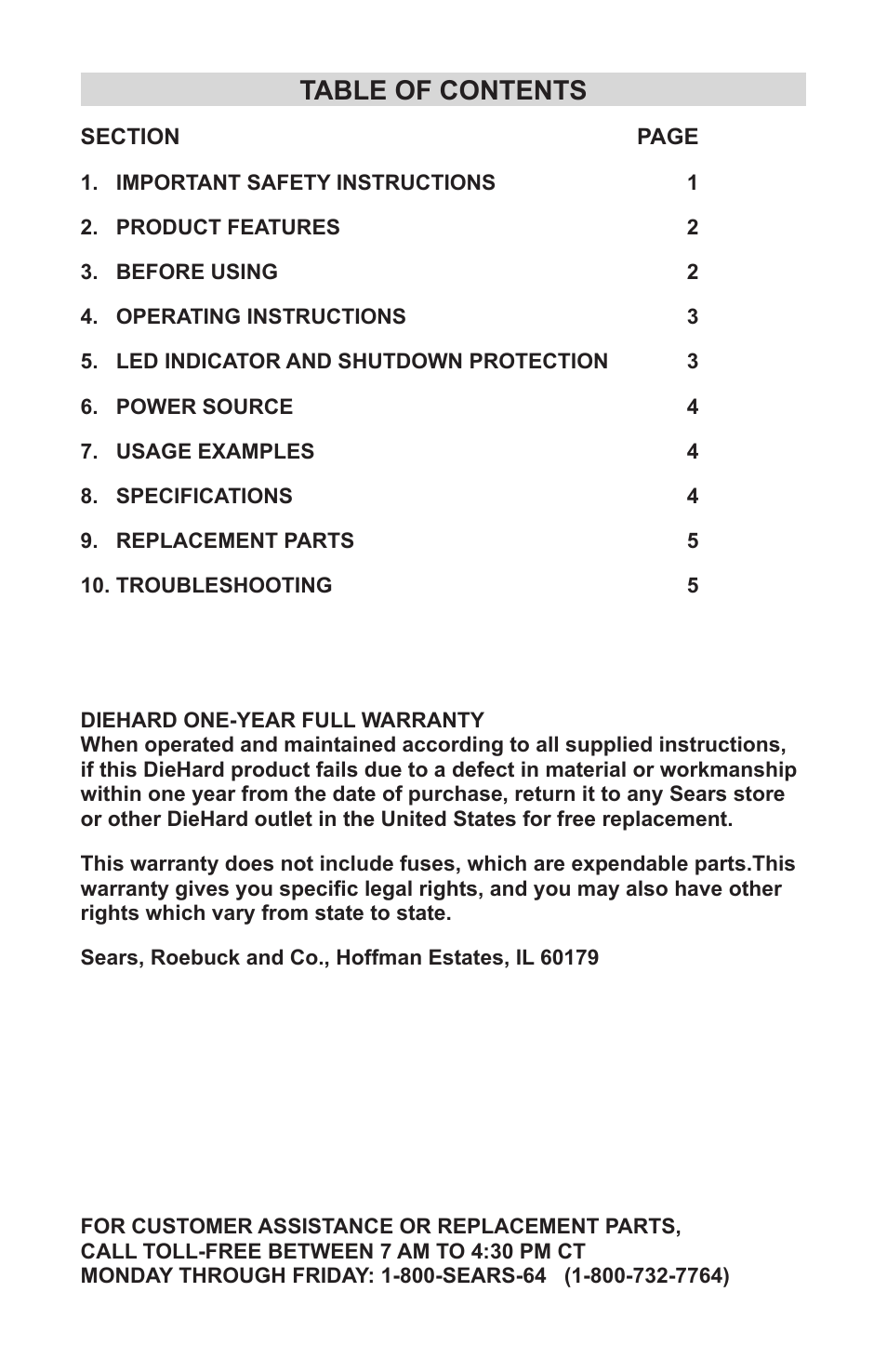 Sears 200.71520 User Manual | Page 2 / 8