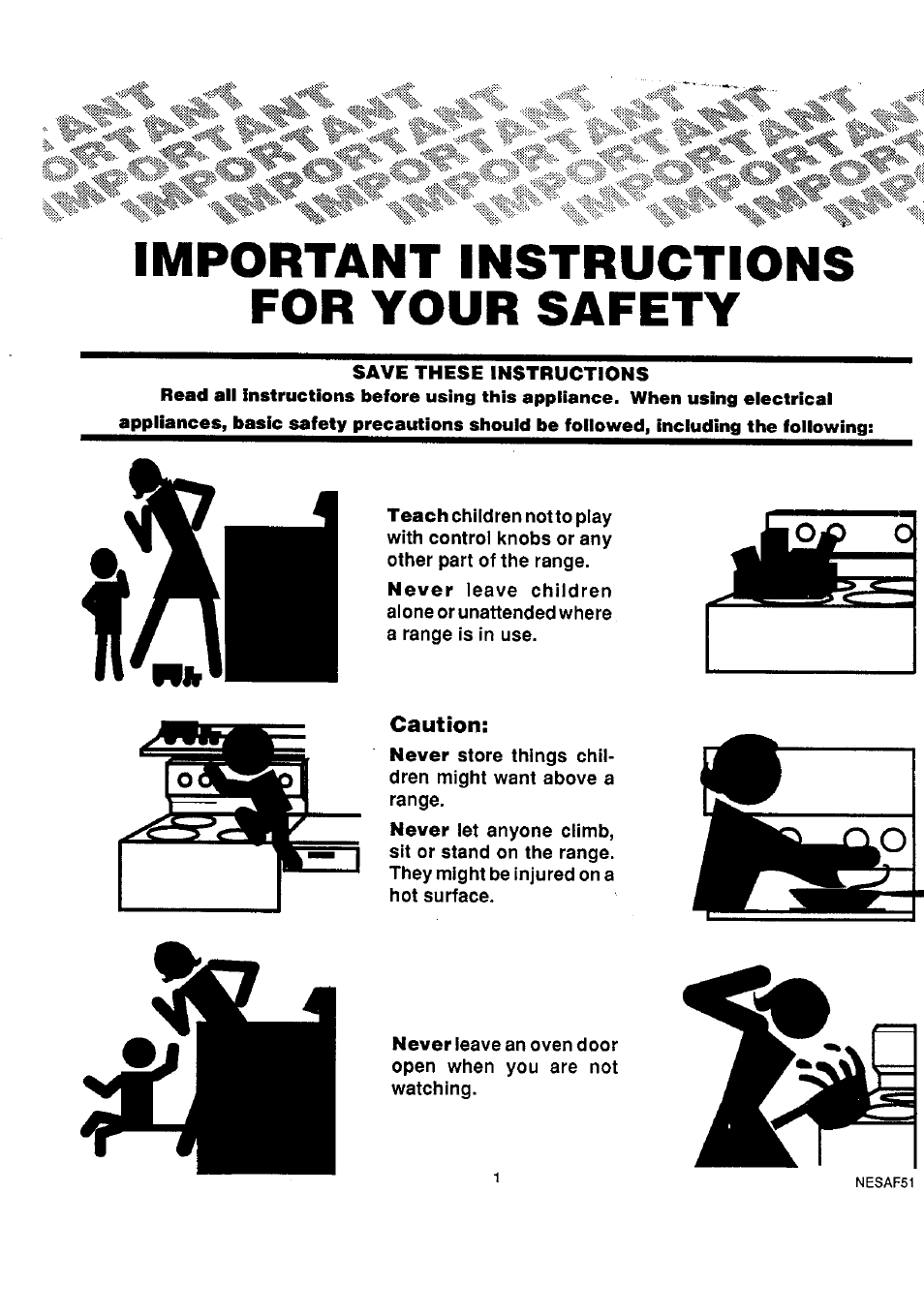 Important instructions for your safety | Sears 45320 User Manual | Page 2 / 16