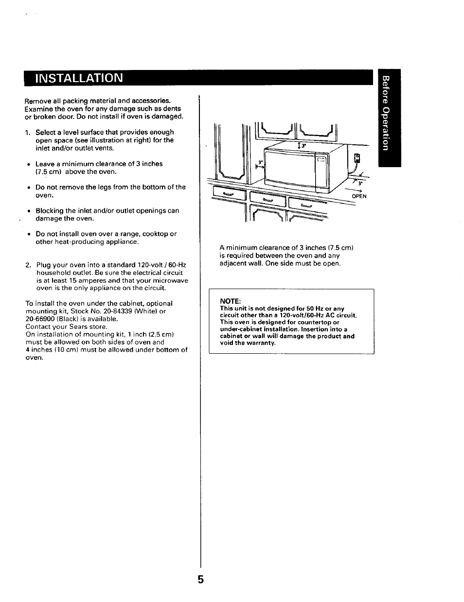 Installation | Sears 565.661 User Manual | Page 7 / 22