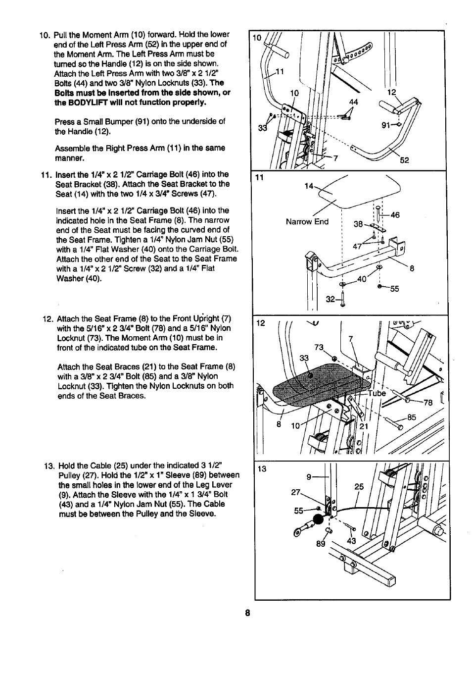 Sears BODYLEFT 831.159412 User Manual | Page 8 / 18