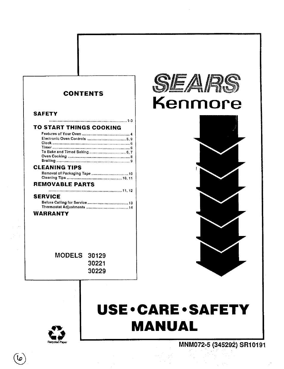 Sears 30229 User Manual | 16 pages