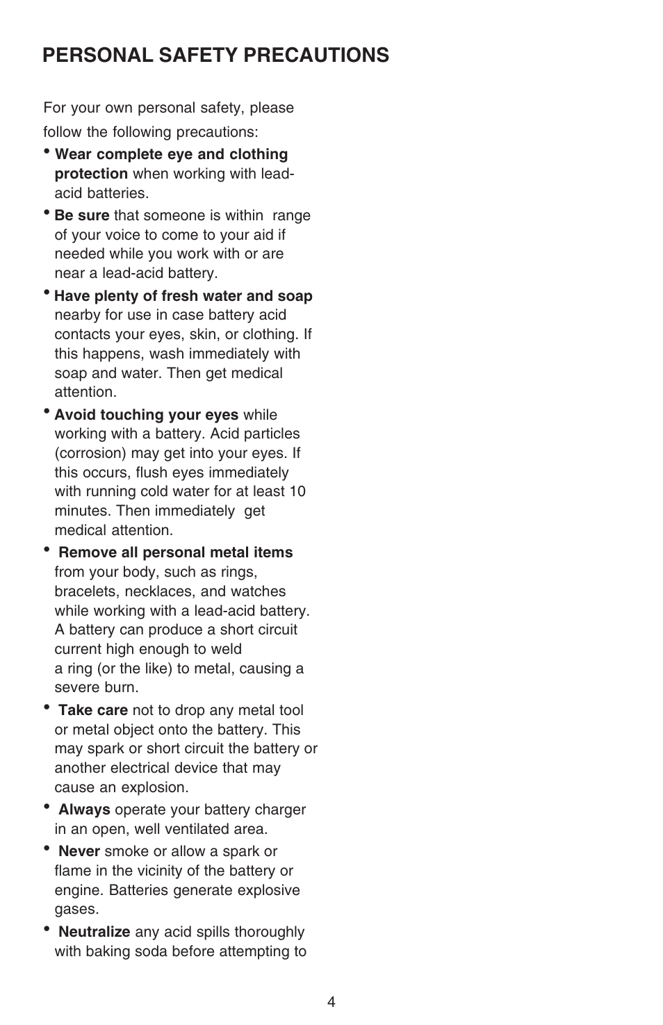 Troubleshooting maintenance parts operation safety, Personal safety precautions | Sears 200.71206 User Manual | Page 4 / 16