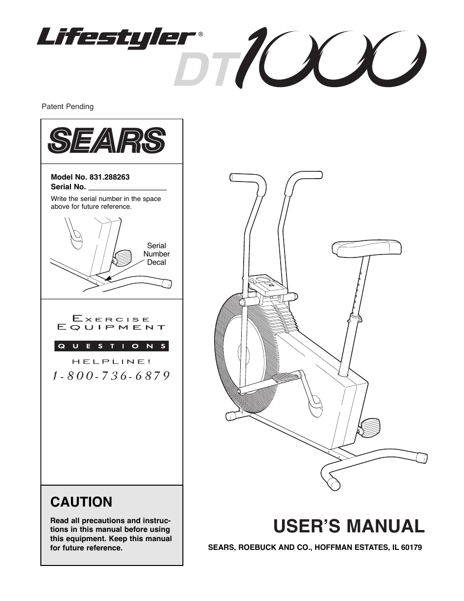 Sears 831.288263 User Manual | 12 pages