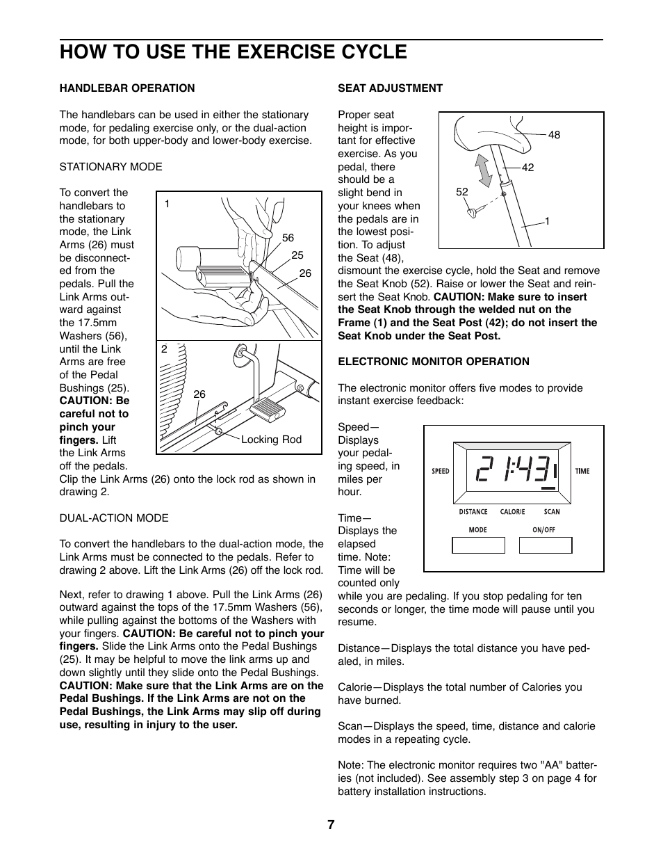 How to use the exercise cycle | Sears 831.288263 User Manual | Page 7 / 12