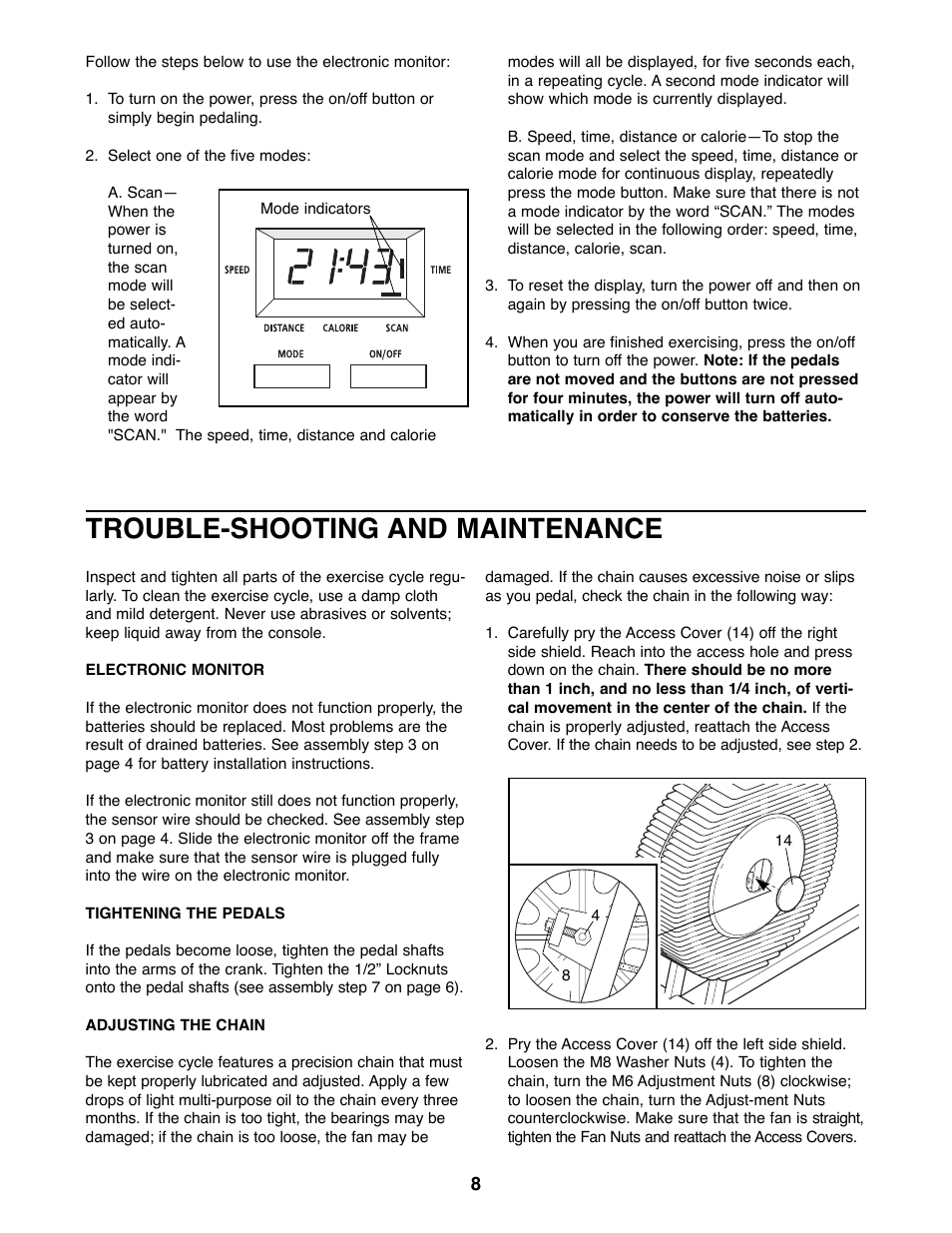 Trouble-shooting and maintenance | Sears 831.288263 User Manual | Page 8 / 12