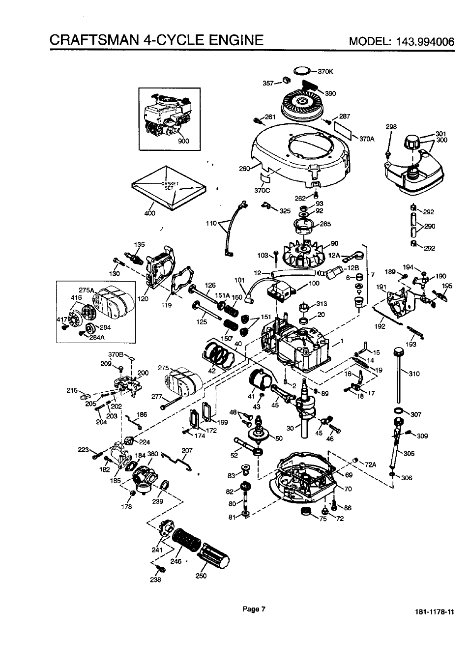 Craftsman 4-cycle engine | Sears 143.994006 User Manual | Page 8 / 12