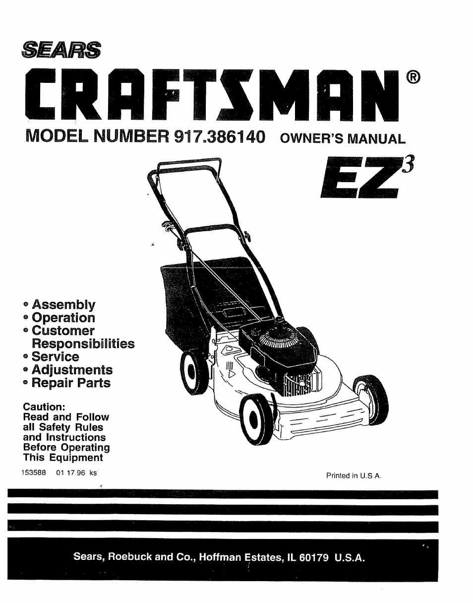 Sears 917.38614 User Manual | 19 pages