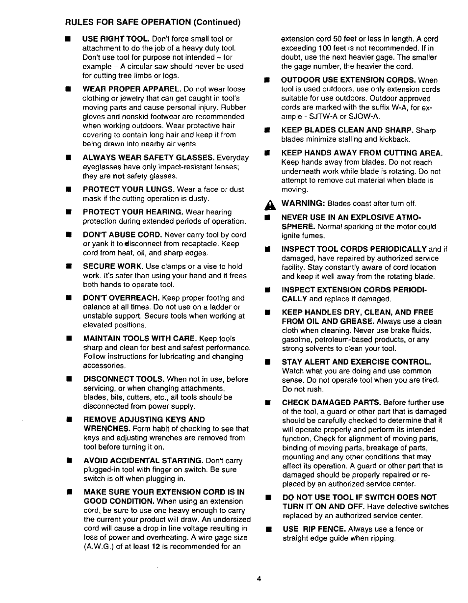 Sears 315.27516 User Manual | Page 4 / 20