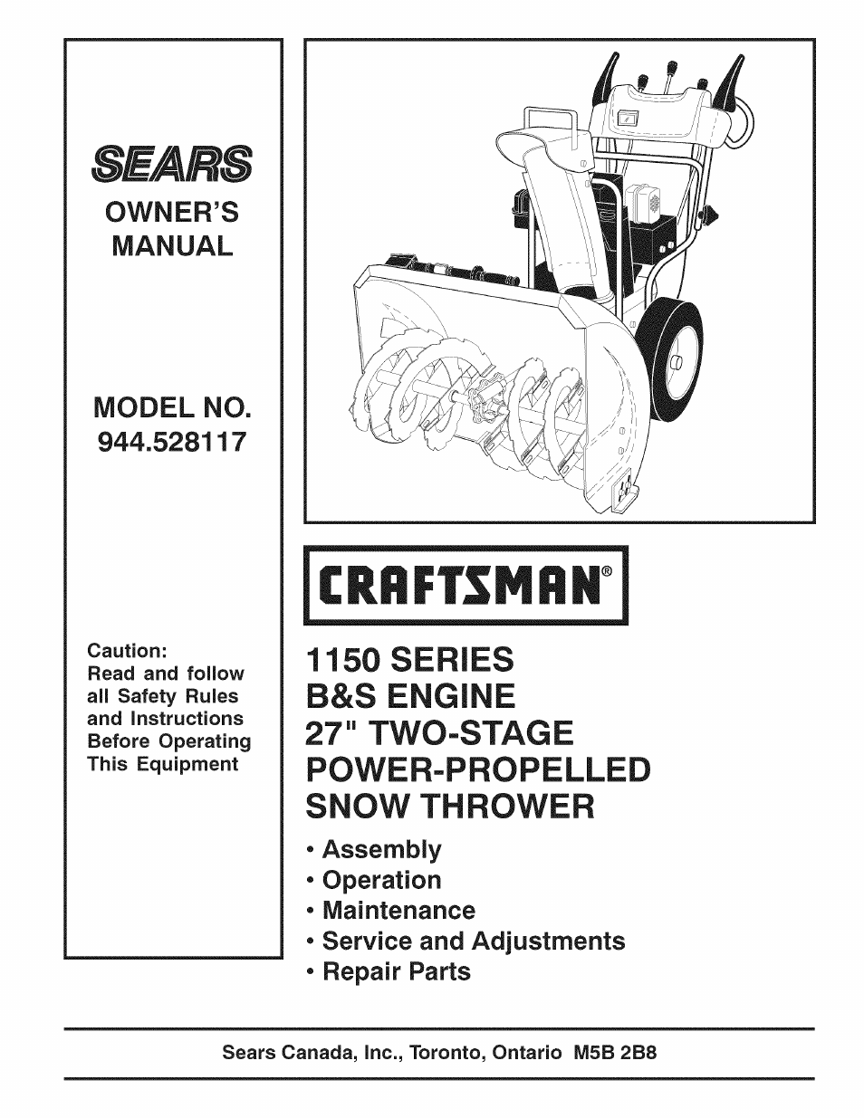 Sears 944.528117 User Manual | 44 pages