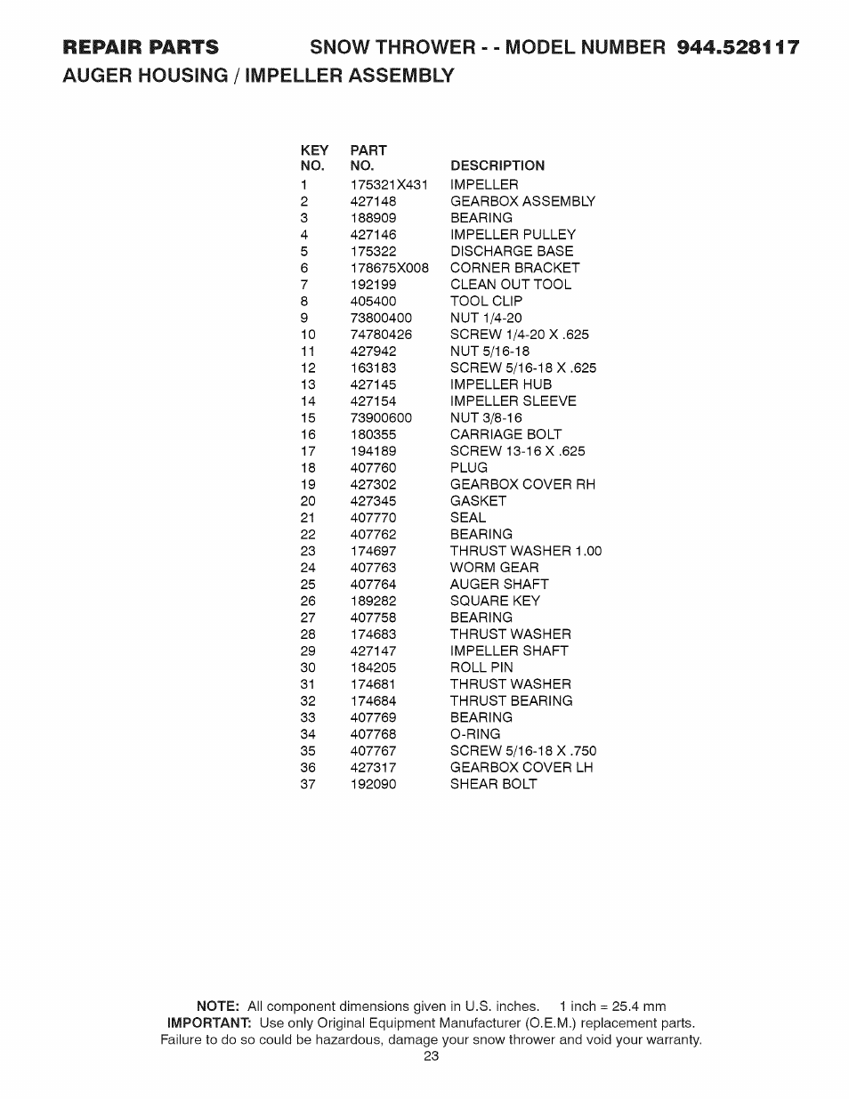 Sears 944.528117 User Manual | Page 23 / 44