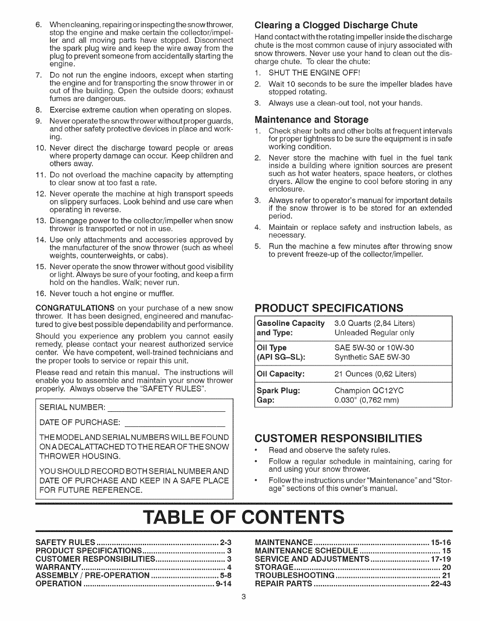 Sears 944.528117 User Manual | Page 3 / 44