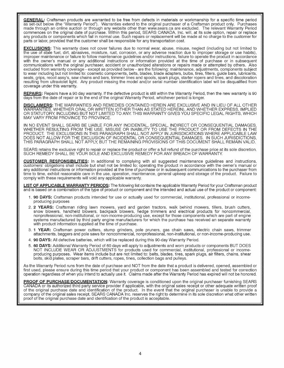 Sears 944.528117 User Manual | Page 4 / 44