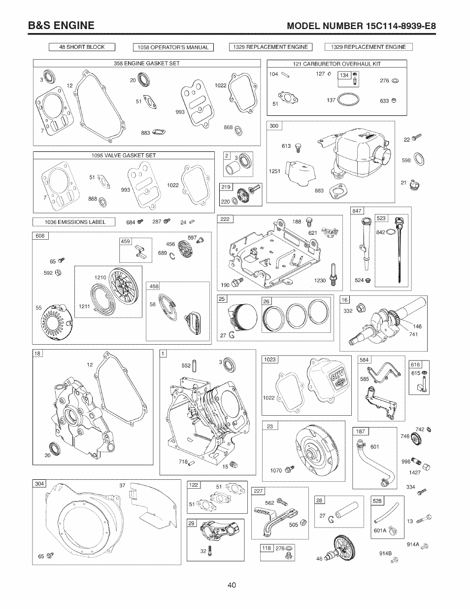 B&s engine | Sears 944.528117 User Manual | Page 40 / 44