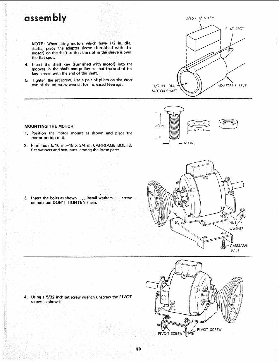 Assembly | Sears 113.24611 User Manual | Page 10 / 24