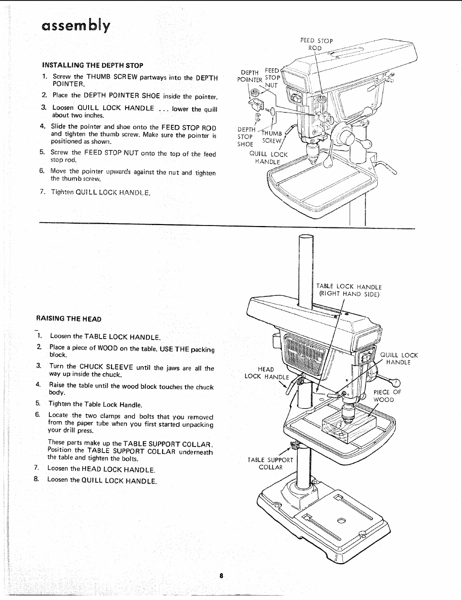 Assembly, Screw | Sears 113.24611 User Manual | Page 8 / 24