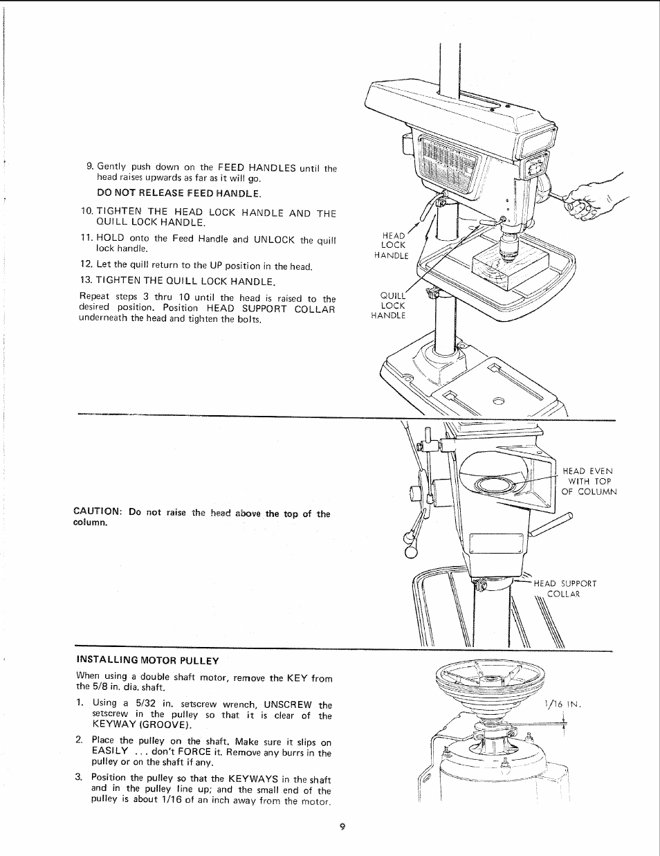 Head, Motor | Sears 113.24611 User Manual | Page 9 / 24